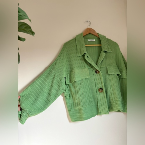 BUCKETLIST terry button down in Kelly green - Picture 4 of 7